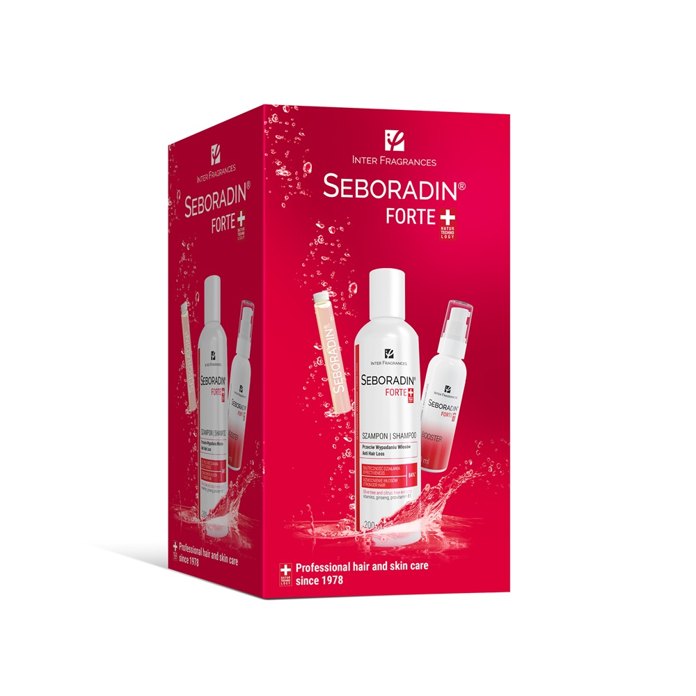 Pachet Seboradin Forte Tratament 14 fiole x 5,5 ml + Booster 50 ml + Sampon 200 ml