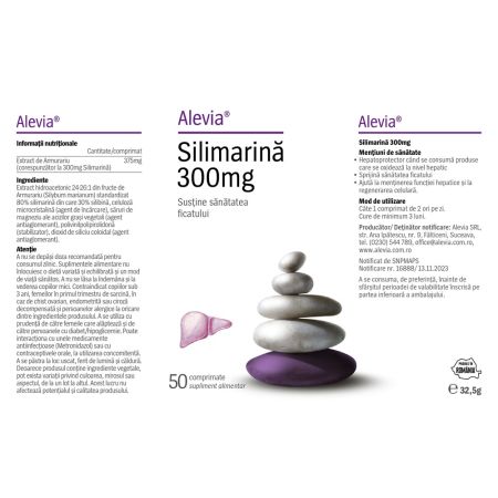 Silimarina, 300 mg, 50 comprimate, Alevia 698491