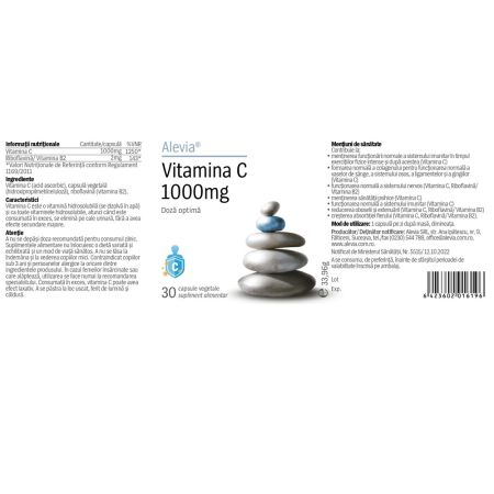 Vitamina C, 1000 mg, 30 capsule vegetale, Alevia 703018