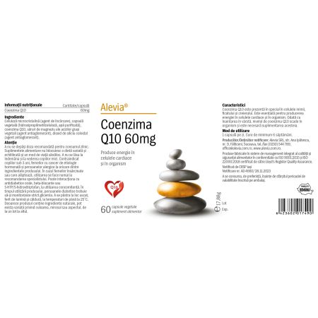Coenzima Q10, 60 mg, 60 capsule vegetale, Alevia 655780