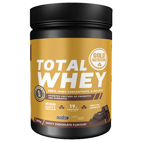 Pudra proteica cu aroma de ciocolata Total Whey, 800 g, Gold Nutrition