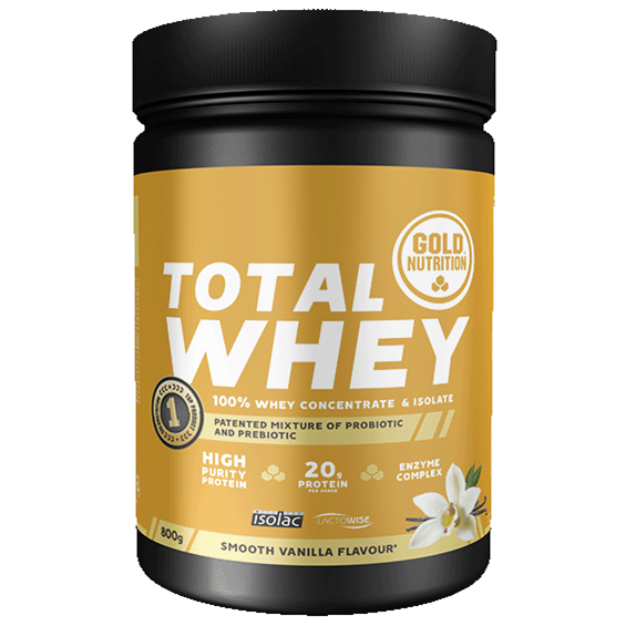 Pudra proteica cu aroma de vanilie Total Whey, 800 g, Gold Nutrition