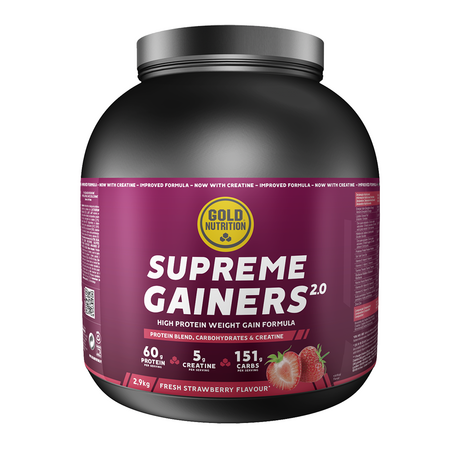 Supreme Gainers 2.0 cu aroma de capsuni, 2900 g, Gold Nutrition