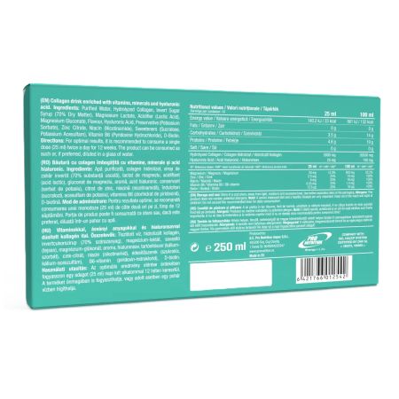 Colagen cu acid hialuronic Fit & Beauty, 10 monodoze x 25 ml, Pro Nutrition 660555
