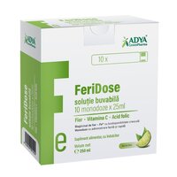 Solutie buvabila cu gust de lamaie verde Feridose, 10 monodoze x 25 ml, Adya Green Pharma