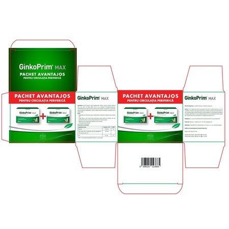 Pachet GinkoPrim Max, 120 mg, 60 + 30 tablete, Walmark 697621