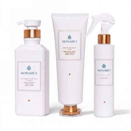 Set Sampon 380 ml + Masca 260 ml + Balsam 200 ml pentru ingrijirea parului, Monxuan
