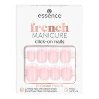 Unghii false french manicure click-on nails 01 Classic French, 12 bucati, Essence