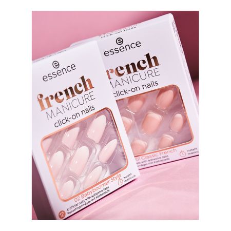 Unghii false french manicure click-on nails 02 Babyboomer Style, 12 bucati, Essence 597831