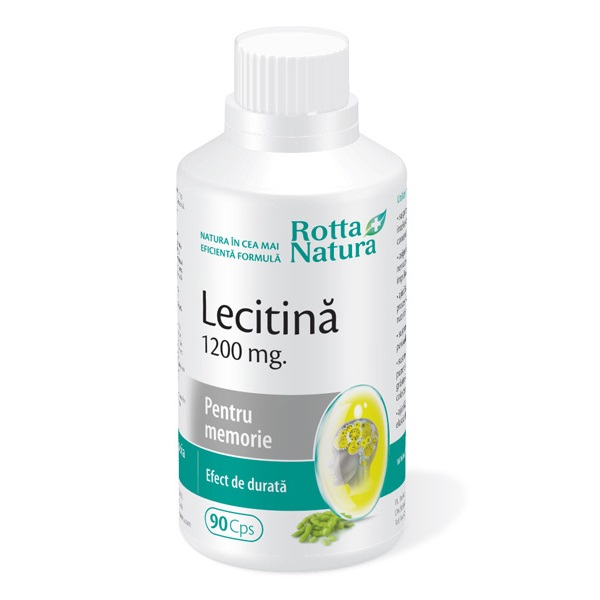 Lecitina 1200mg, 90 capsule, Rotta Natura