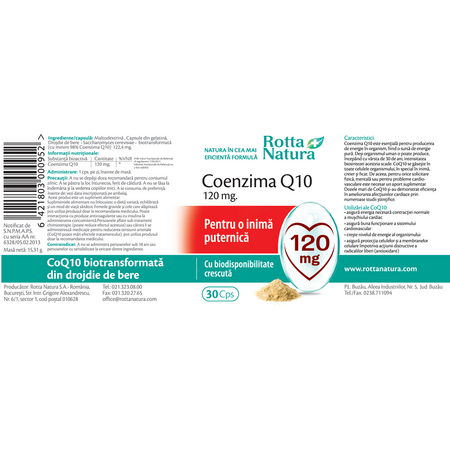 Coenzima Q10, 120 mg, 30 capsule, Rotta Natura 598017