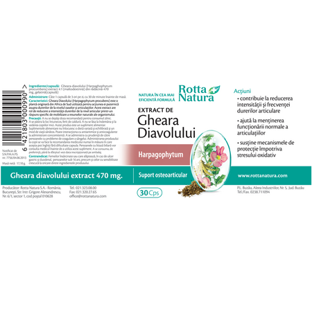 Extract de Gheara Diavolului, 30 capsule, Rotta Natura 598037