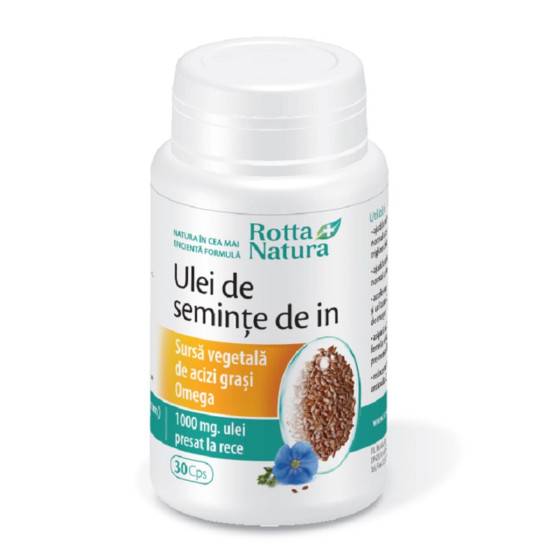 Ulei de seminte de In, 30 capsule, Rotta Natura