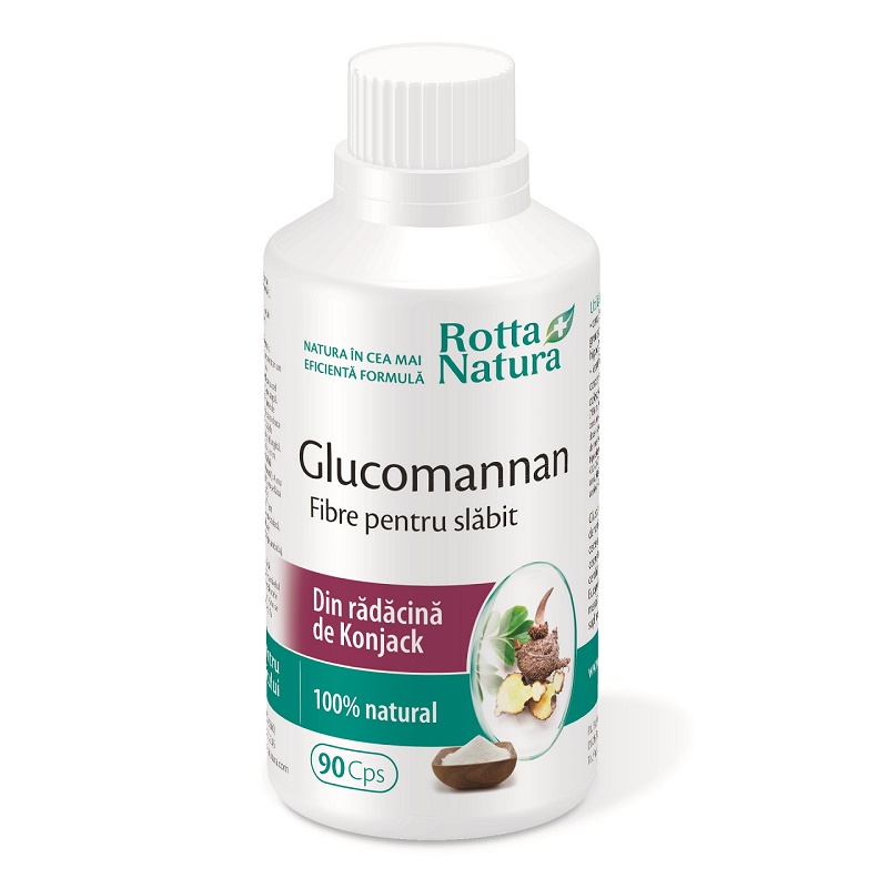 Glucomannan Fibre pentru slabit, 90 capsule, Rotta Natura