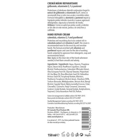 Crema reparatoare pentru maini cu galbenele Essential, 150 ml, Cosmetic Plant 712344