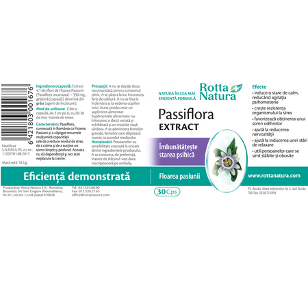 Passiflora extract, 30 capsule, Rotta Natura 598149