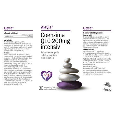 Coenzima Q10 Intensiv, 200 mg, 30 capsule vegetale, Alevia 702999