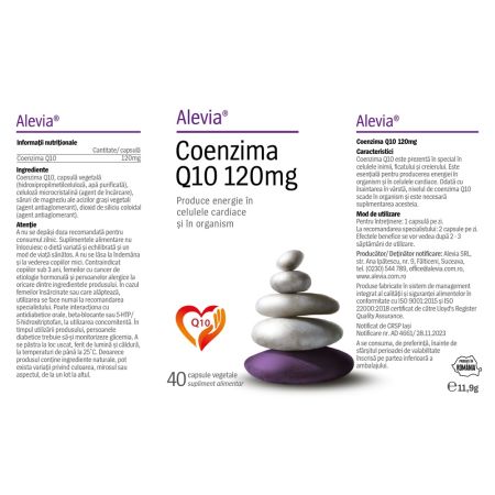Coenzima Q10, 120 mg, 40 capsule vegetale, Alevia 702975