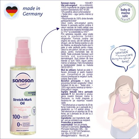 Ulei pentru prevenirea vergeturilor Mama, 100 ml, Sanosan 737563