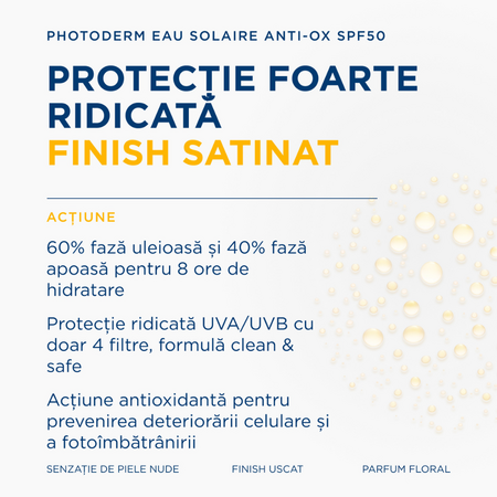 Apa cu protectie solara SPF 50 pentru piele sensibila Photoderm Anti-Ox, 200 ml, Bioderma 735998