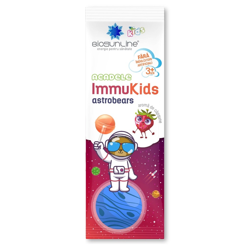 Acadea cu aroma de capsuna Immukids Astrobears, 1 bucata, BioSunLine