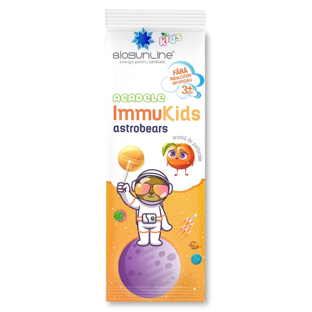 Acadea cu aroma de portocale Immukids Astrobears, 1 bucata, BioSunLine