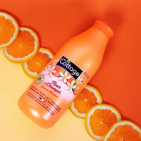 Gel de dus si lapte de baie cu flori de portocal, 750 ml, Cottage 598569