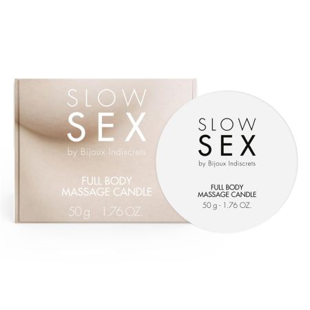 Lumanare pentru masaj corporal cu ceara naturala Slow Sex, 50 g, Bijoux Indiscrets 693551