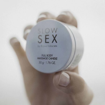 Lumanare pentru masaj corporal cu ceara naturala Slow Sex, 50 g, Bijoux Indiscrets 693550