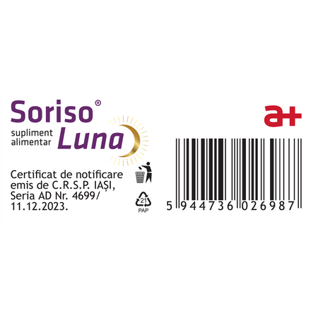 Soriso Luna, 20 capsule vegetale, Antibiotice SA 706169