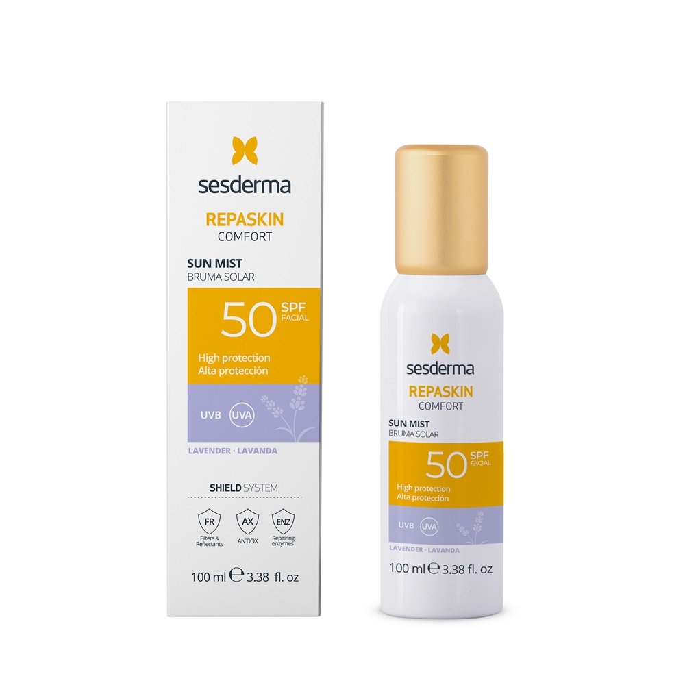 Mist cu protectie solara SPF 50 si lavanda Comfort Repaskin, 100 ml, Sesderma