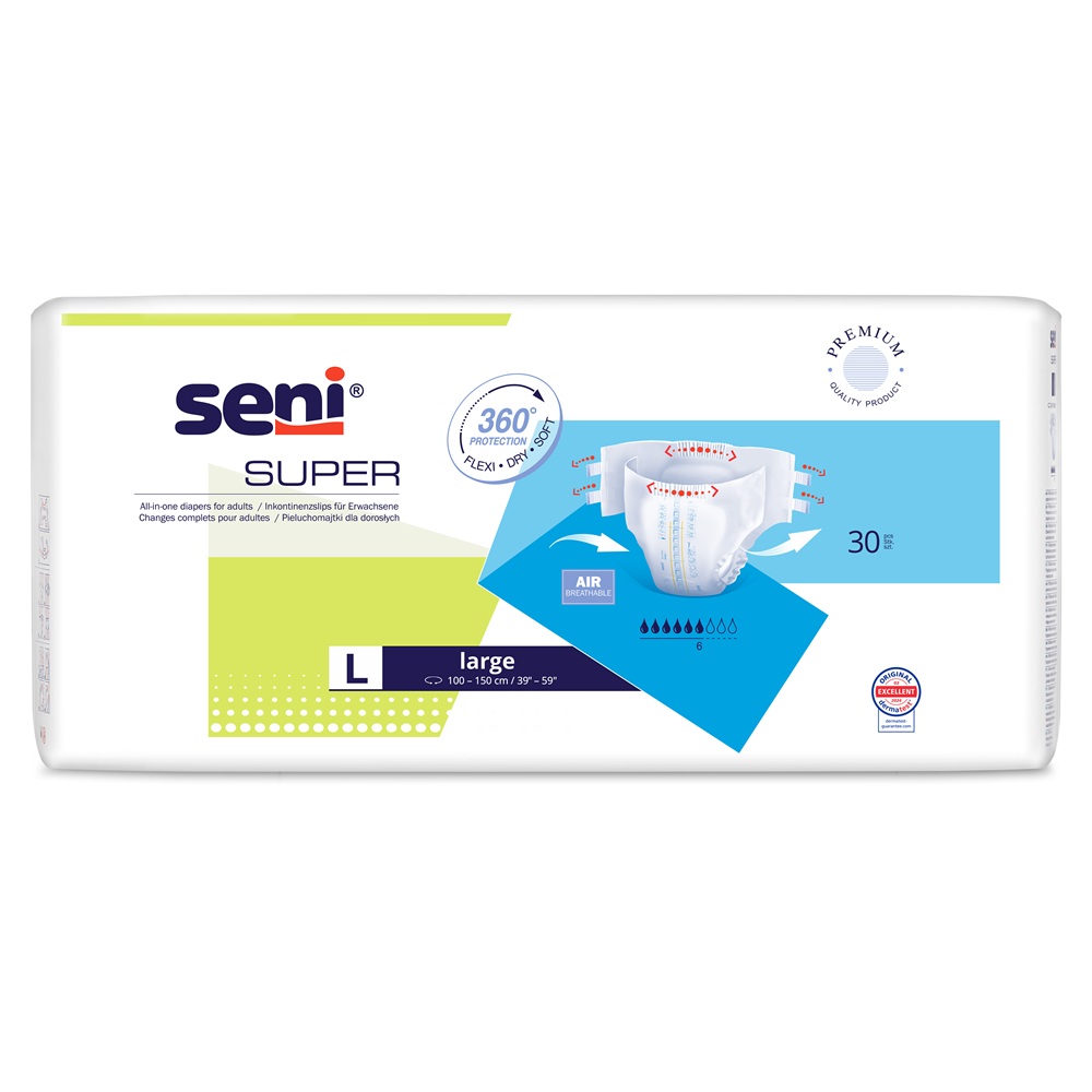 Scutece cu sistem inchis Super Seni, Large, 30 bucati, Seni