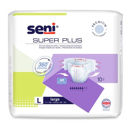 Scutece cu sistem inchis Super Seni Plus, Large, 10 bucati, Seni