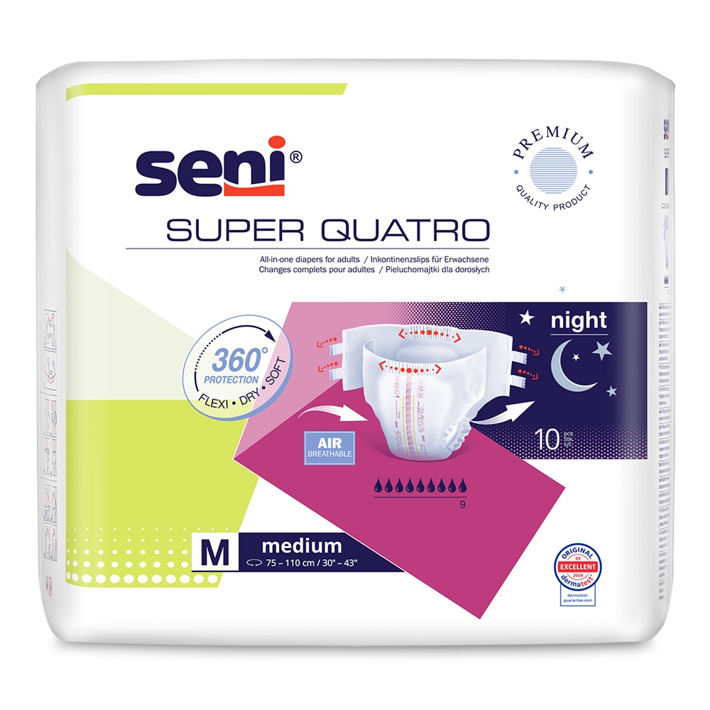 Scutecele cu sistem inchis Super Seni Quatro, Medium, 10 bucati, Seni