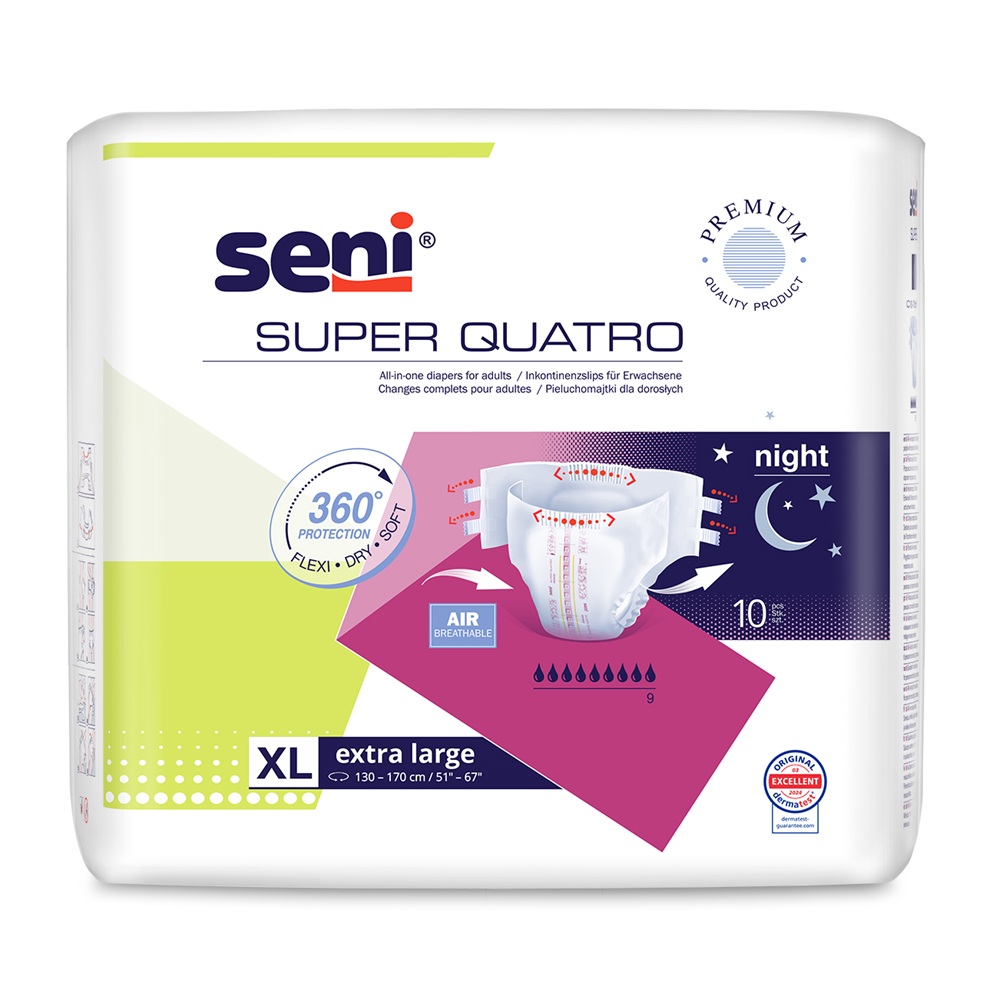 Scutecele cu sistem inchis Super Seni Quatro, Extra Large, 10 bucati, Seni