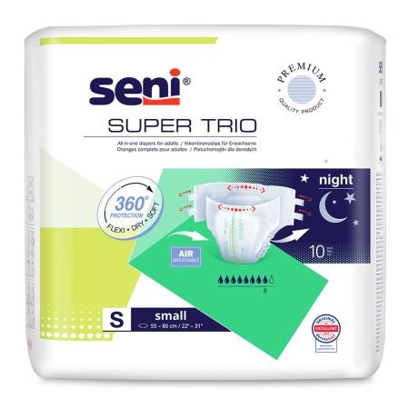 Scutece cu sistem inchis Super Seni Trio, Small, 10 bucati, Seni