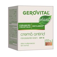 Crema de fata antirid cu protectie solara SPF 15 Plant, 50 ml, Gerovital