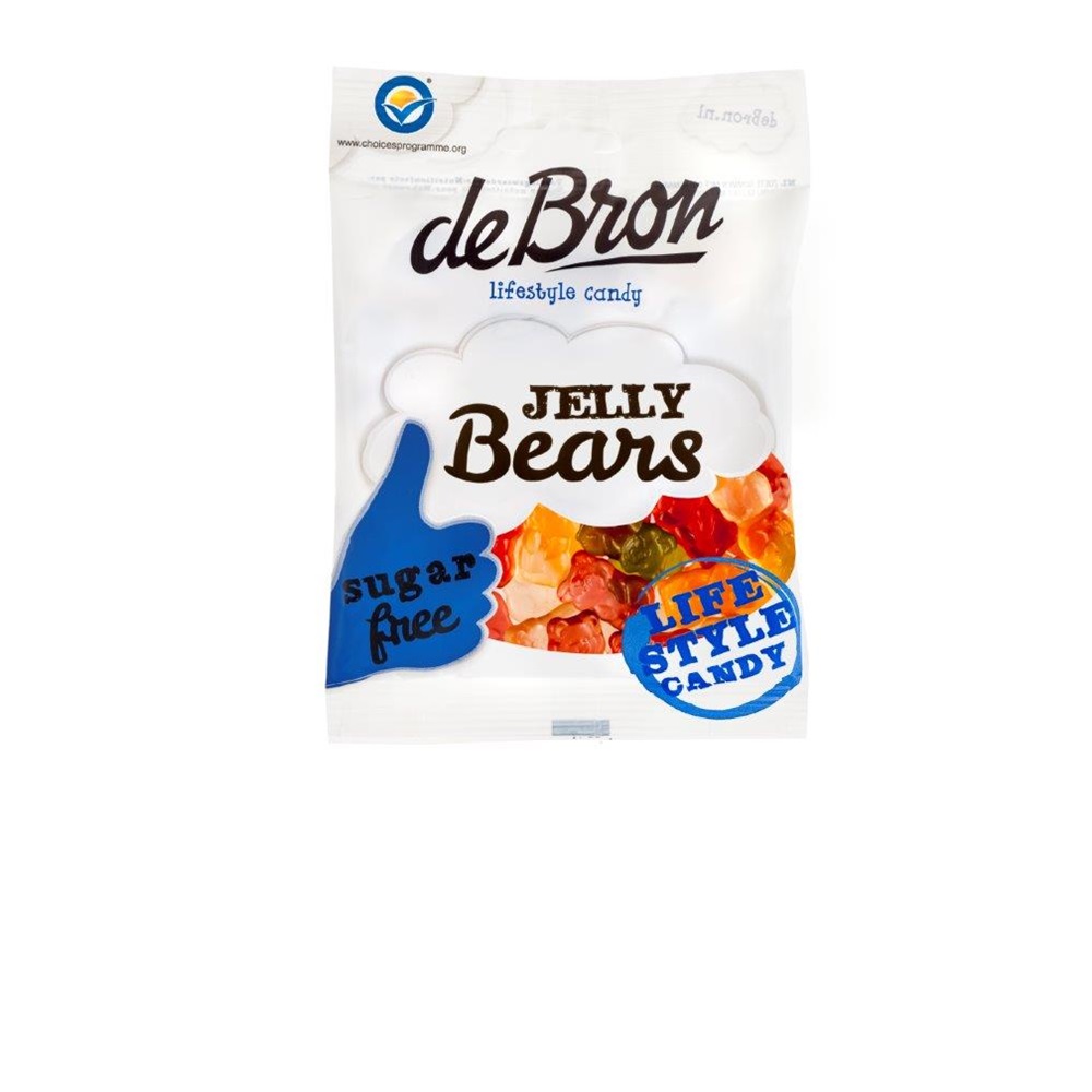 Jeleuri gumate cu aroma de fructe fara zahar si fara gluten Jelly Bears, 90 g, Debron