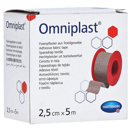 Plasture textil hipoalergen pe suport textil Omniplast (900441), 2.5cmx5m, o bucata, Hartmann