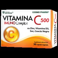 Vitamina C 500 Imuno Complex cu Zinc, Soc, Coacaz Negru si Vitamina D3, 30 capsule vegetale, Cosmopharm