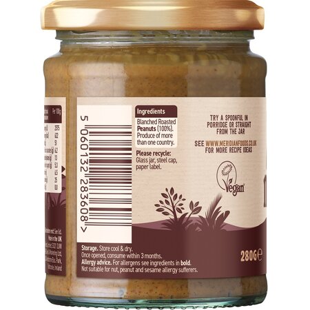 Crema de arahide cu gust intens crocant, 280 g, Meridian 600488