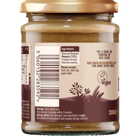 Crema de arahide gust intens, 280 g, Meridian 600497
