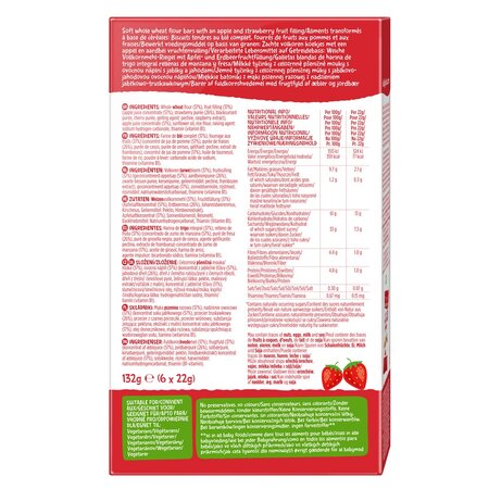 Biscuiti cu capsuni, 6 x 22 g, Kiddylicious 600596