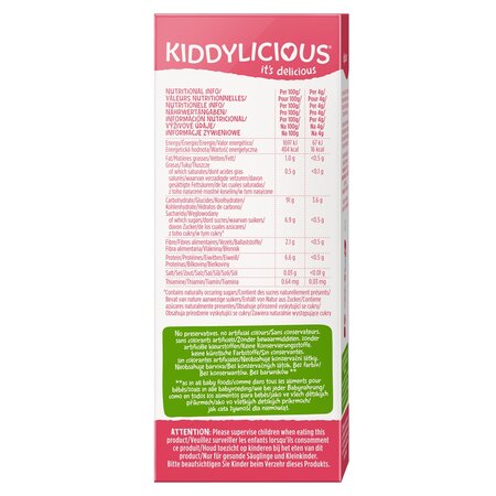 Napolitane din orez cu capsuni, 4 x 4 g, Kiddylicious 600601
