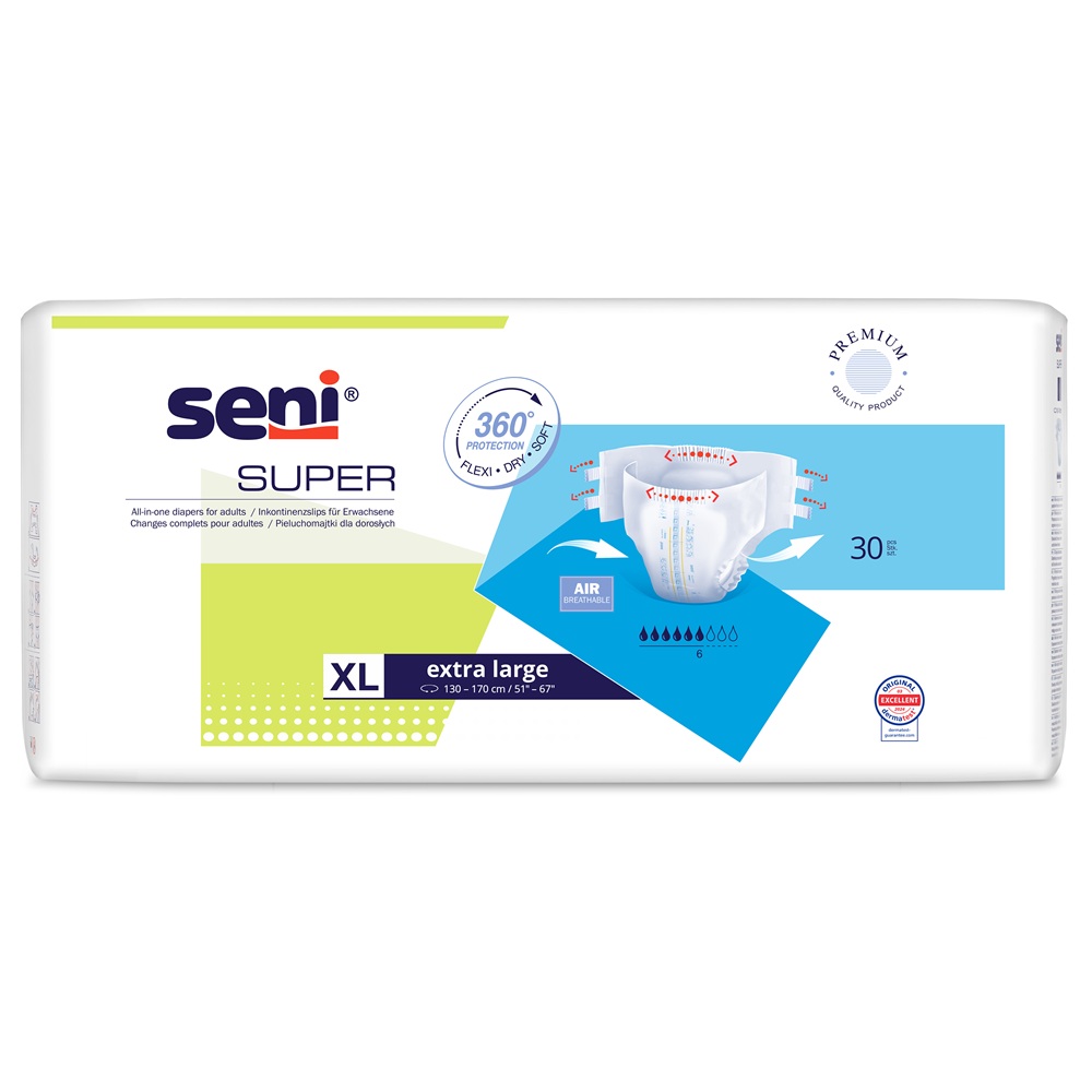 Scutece cu sistem inchis Super Seni, Extra Large, 30 bucati, Seni