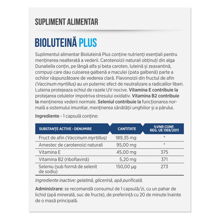 Bio-Luteina+, 30 capsule, Parapharm 690026
