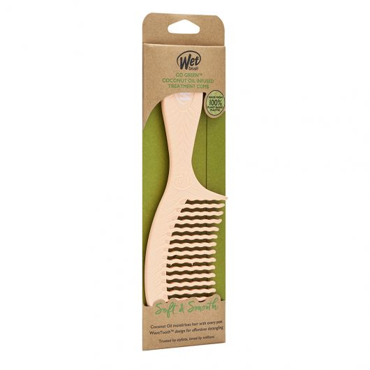 Pieptan infuzat cu ulei de cocos Soft & Smooth Go Green, 1 bucata, Wet Brush