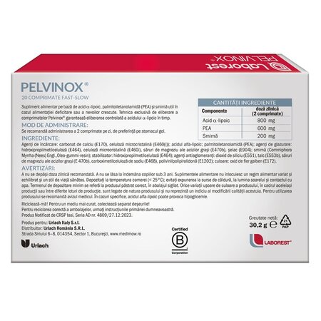 Pelvinox, 20 comprimate, Laborest Italia 750897