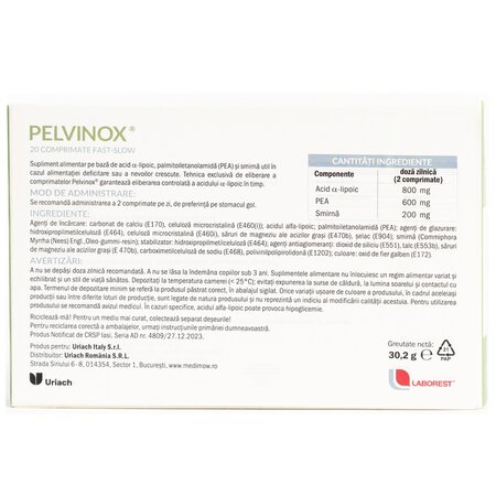 Supliment alimentar Pelvinox, 20 comprimate, Laborest Italia 721278