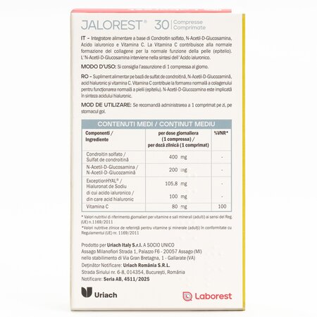 Supliment alimentar Jalorest, 30 comprimate, Laborest Italia 721164